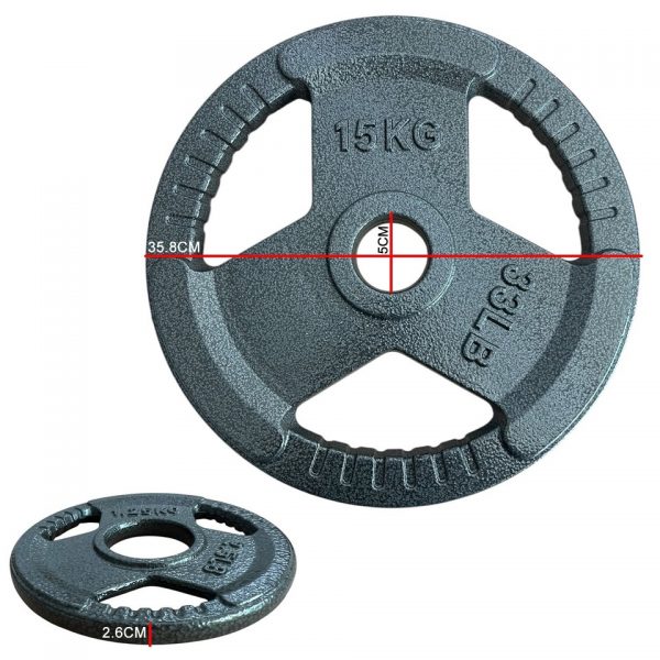 TRI-GRIP Cast Iron 2" Olympic Disc Weight Plates 1.25KG - 25KG - Image 7