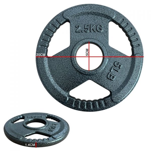 TRI-GRIP Cast Iron 2" Olympic Disc Weight Plates 1.25KG - 25KG - Image 3