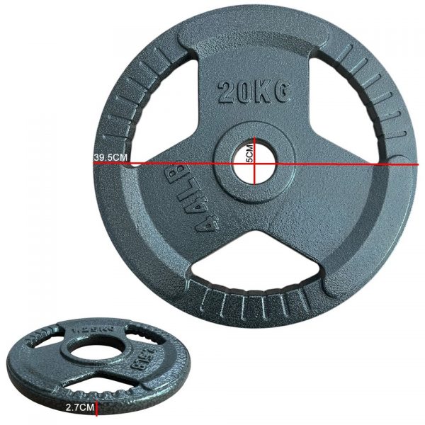 TRI-GRIP Cast Iron 2" Olympic Disc Weight Plates 1.25KG - 25KG - Image 8