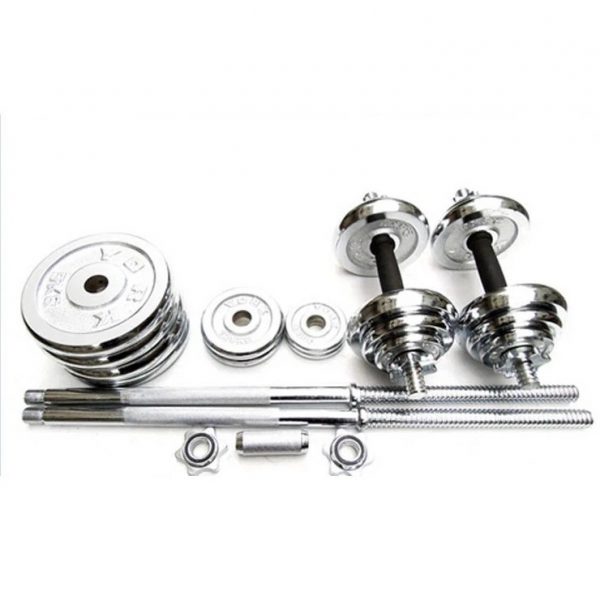 50kg Chrome Barbell Dumbbell Set - Image 2